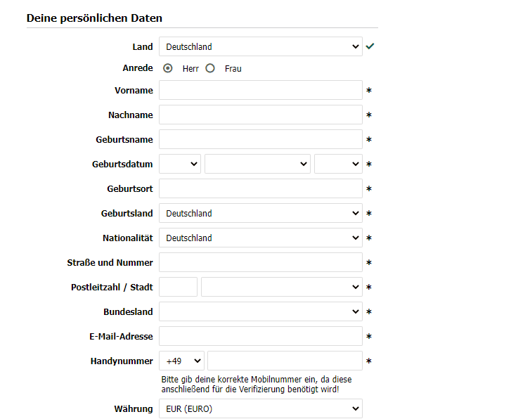 Registrierung Interwetten